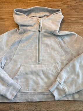 Lululemon Scuba Oversized Half-Zip Hoodie - Spray Leopard Grey